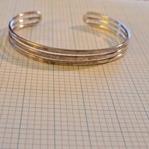 529 Silver Plated 3 Band Cuff Bracelet